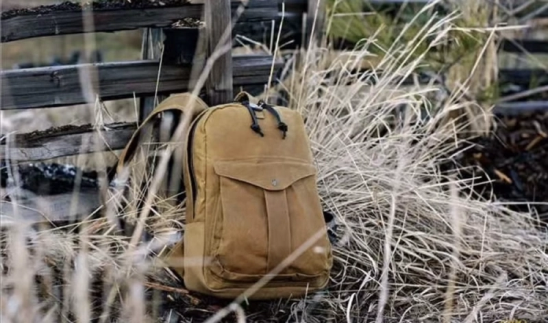 The Filson Journeyman backpack shot in the wild