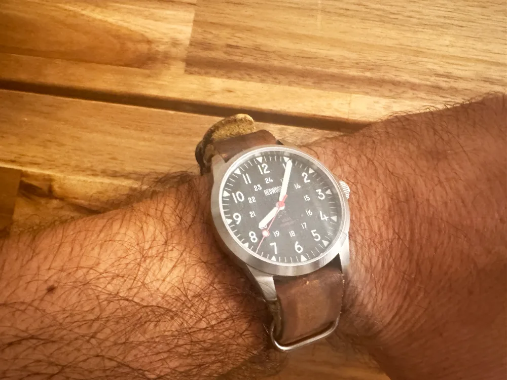 The Redwood Kilroy on a wrist